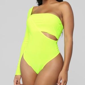 Fashion Nova Neon Body Suit NWT
